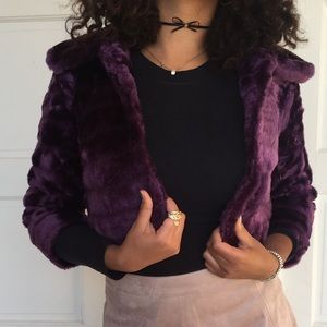 Purple Faux Fur Jacket